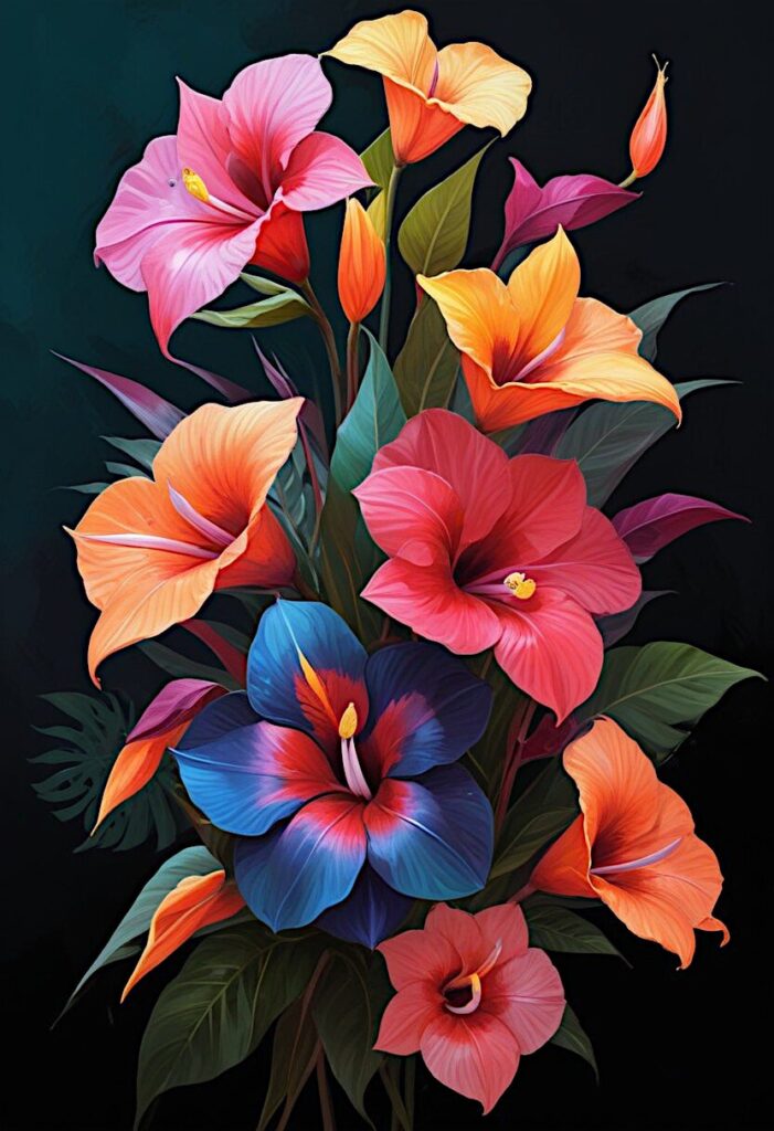 beautiful colorful petunia bouquet