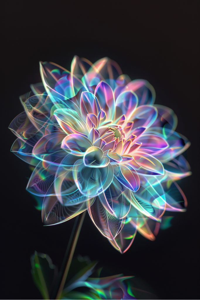 beautiful dahlia abstract image in the intricate style of spirograph