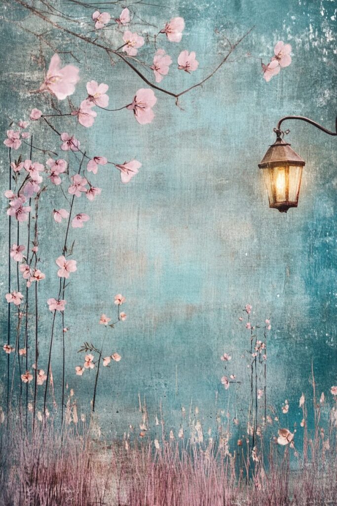 Distressed Vintage Print of Argentinian Wonderland Pampas Grass
