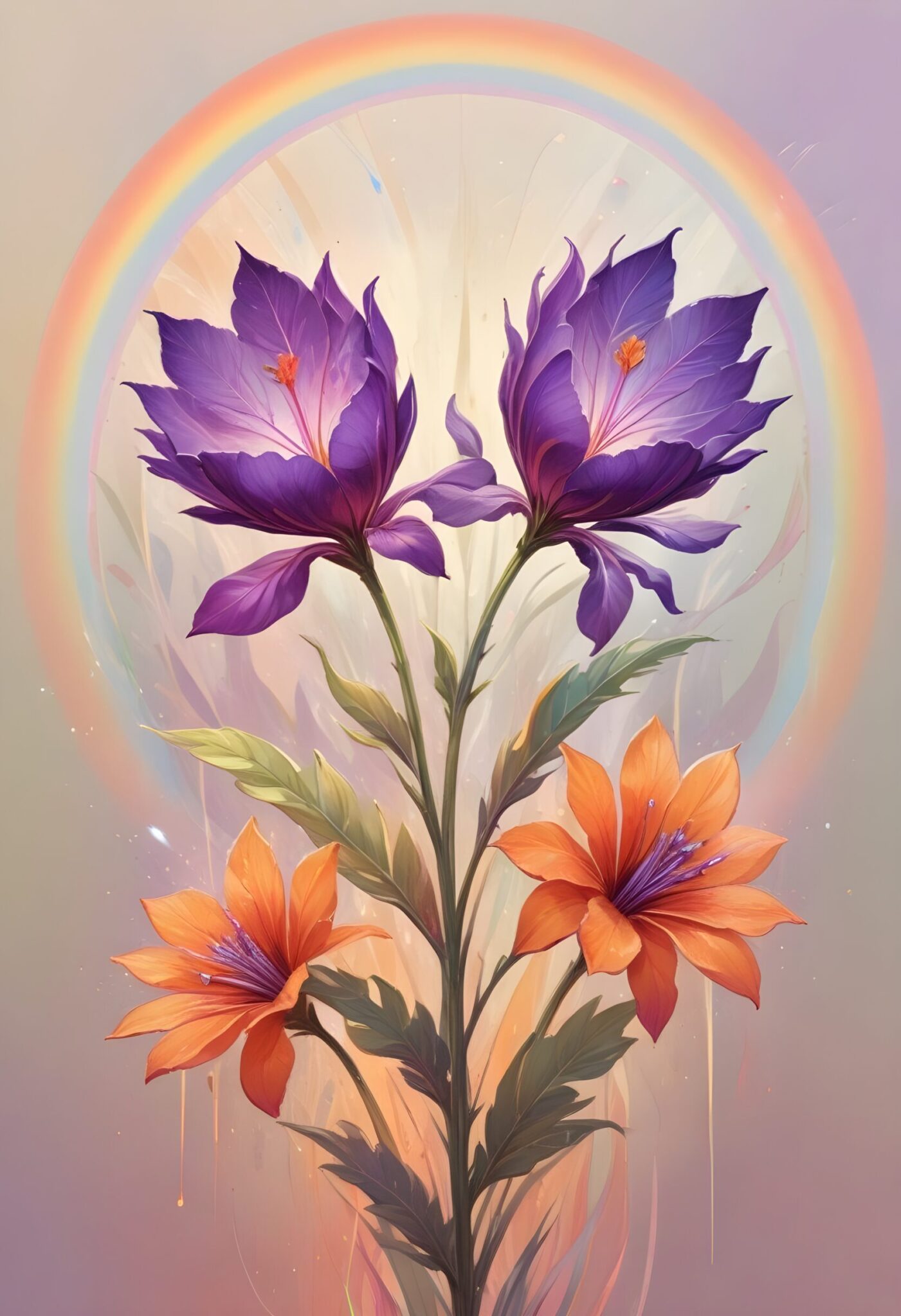 - FLORAL AI ART colorful flowers digital painting colorful vibrant digital