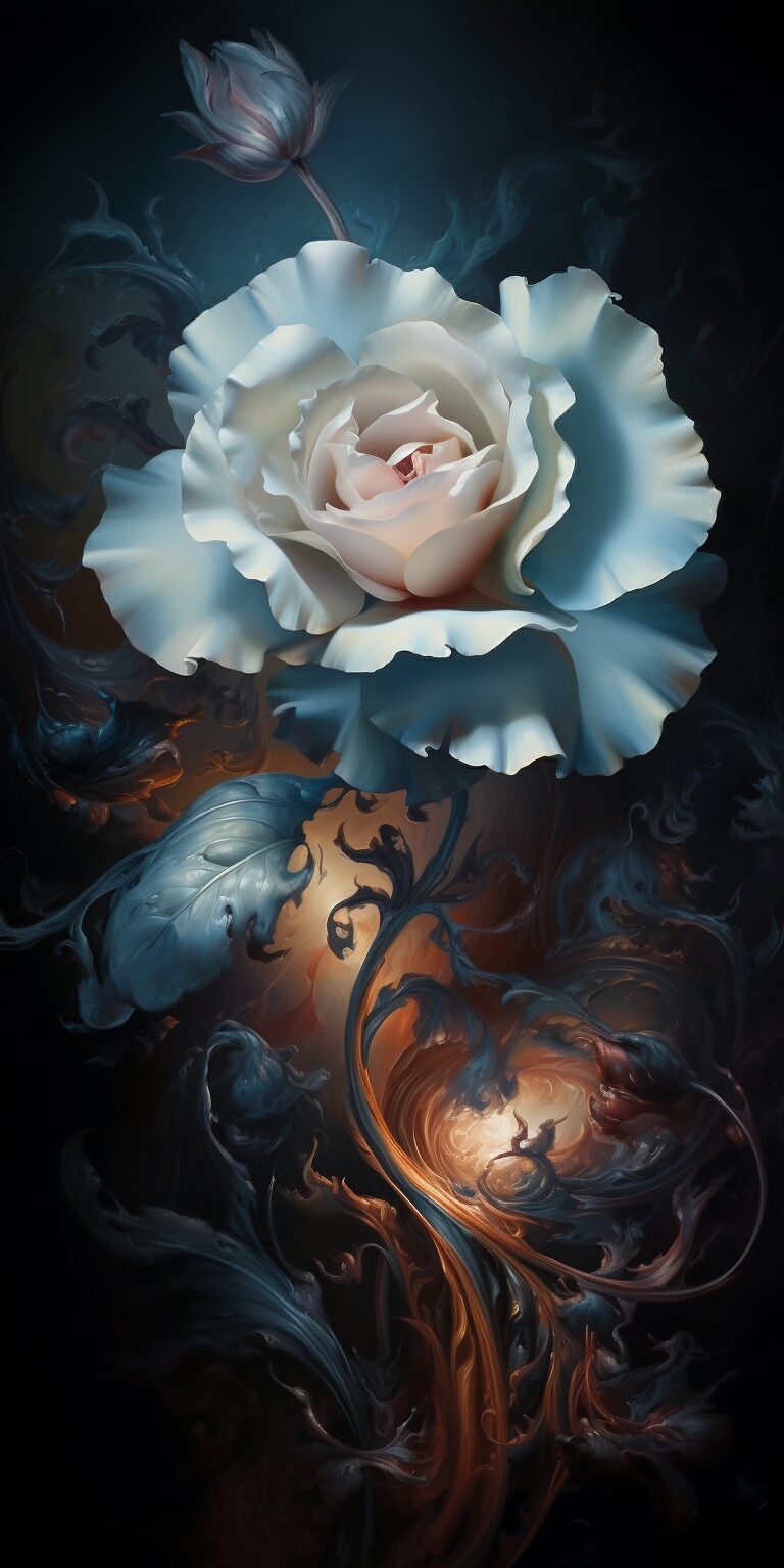  Beautiful White Rose With Soft Petals As Fantasy Dream